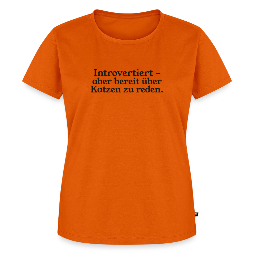 Introvertiert - aber bereit über Katzen zu reden. - orange 